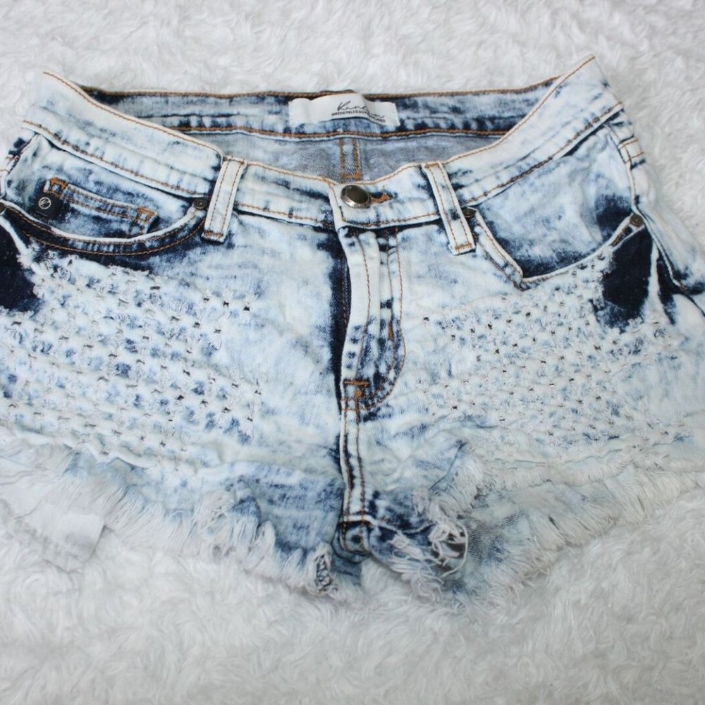 KanCan High Rise Distressed Jean Shorts HW7856 - Picture 4 of 8